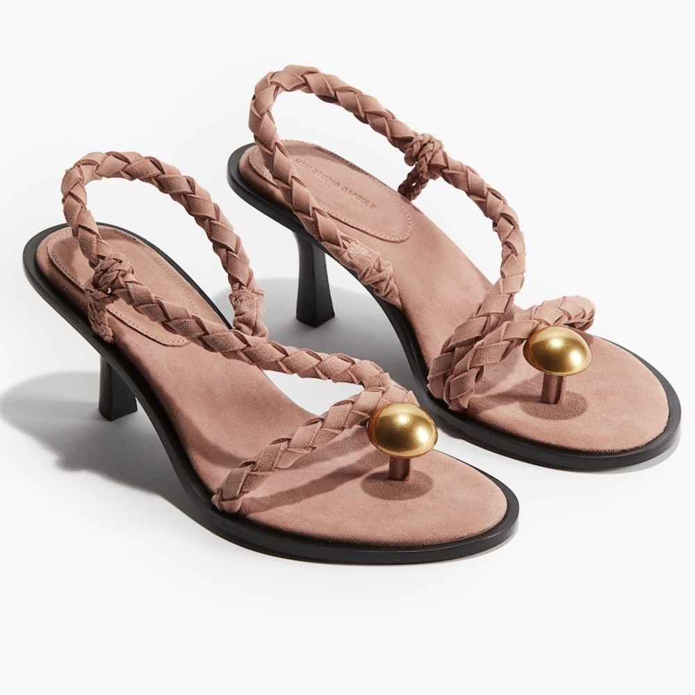 Rare H&M Studio Capsule Heeled Suede Sandals in Dusty Pink EUR:38 US:7